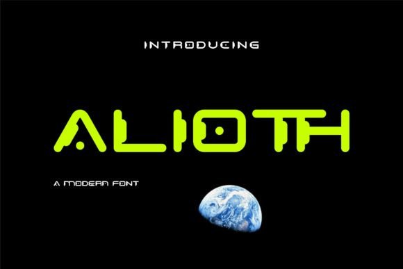 Alioth: A Futuristic Decorative Font for Creative Projects
